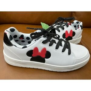 Disney Minnie Mouse Sneakers Ladies Size 9 White Black New